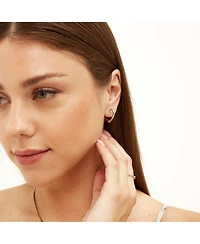 Spero London Sterling Silver Heart Hoop Earrings