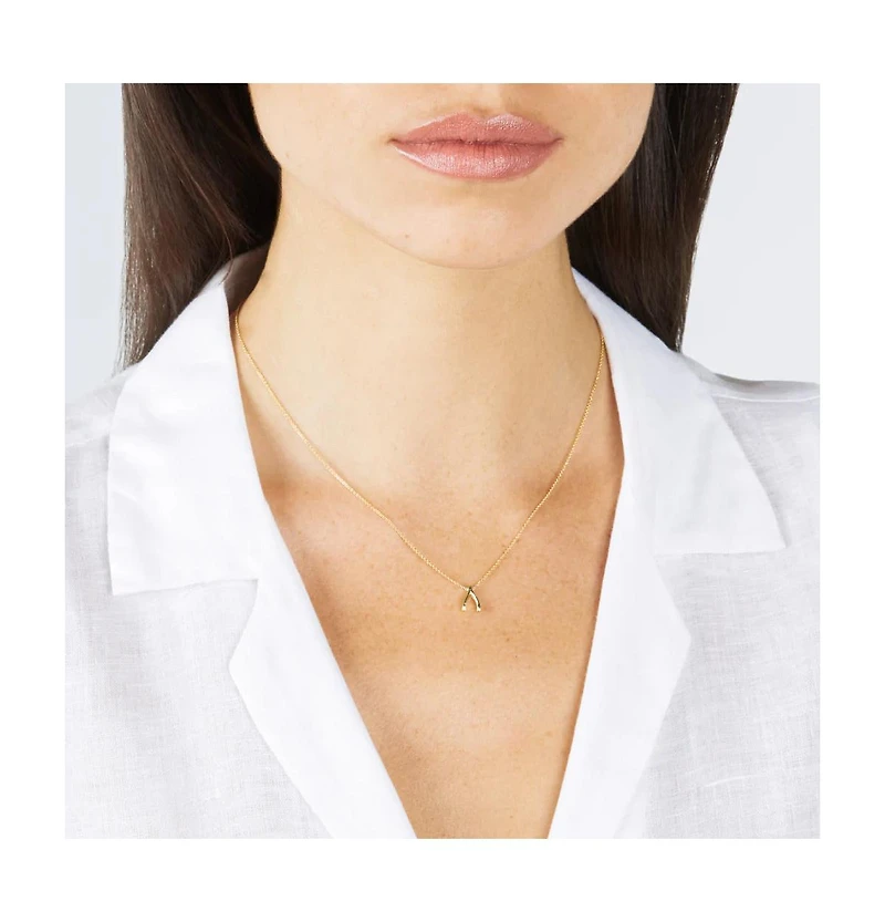 Spero London Sterling Silver Mini Wishbone Necklace