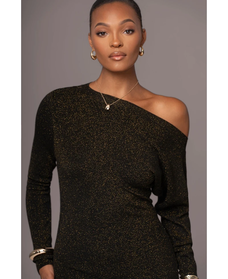 Jluxlabel Women's Night Shimmers Asymmetrical Maxi Dress