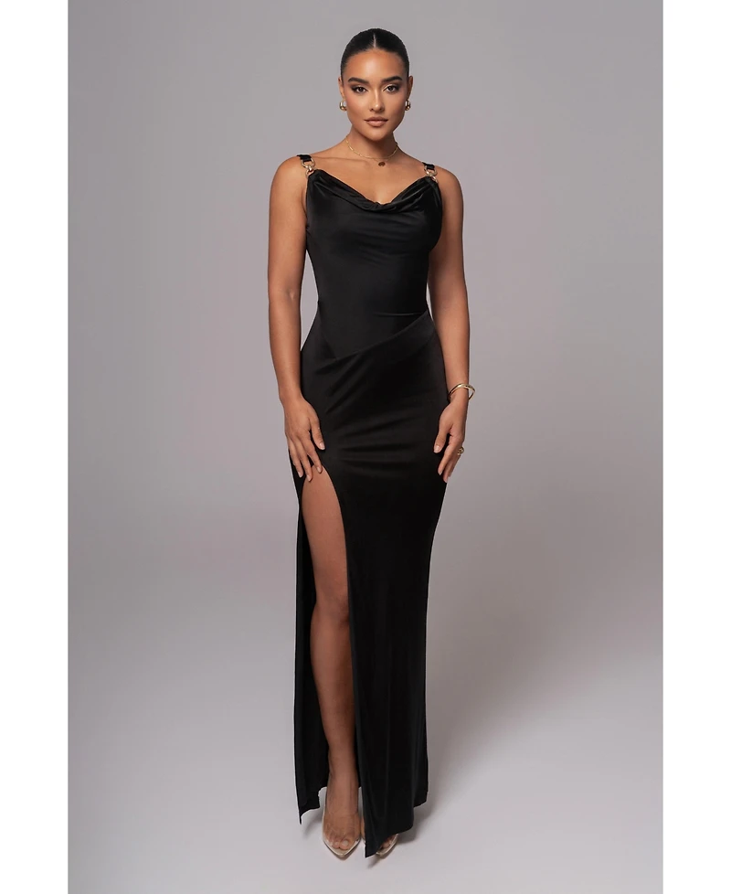 Jluxlabel Women's Cowl Neck Chain Dress