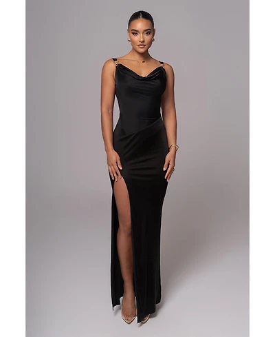 Jluxlabel Women's Cowl Neck Chain Dress