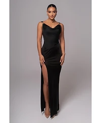 Jluxlabel Women's Cowl Neck Chain Dress