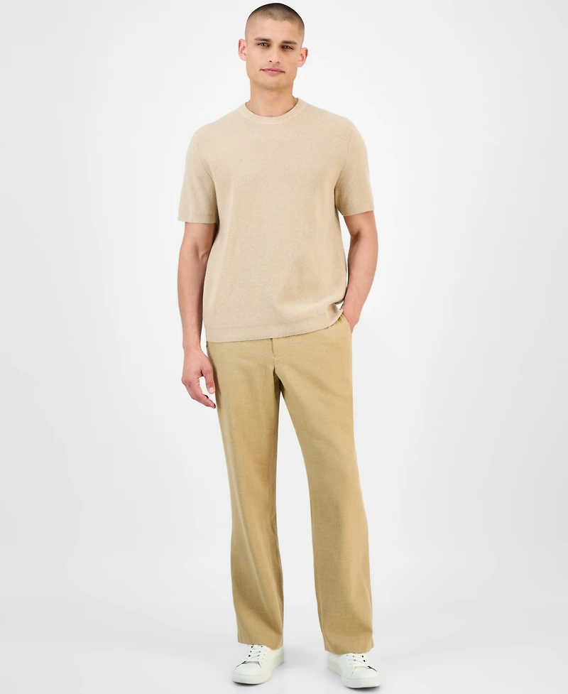 Alfani Men's Short Sleeve Waffle Knit Sweater, Exclusively at Macy's