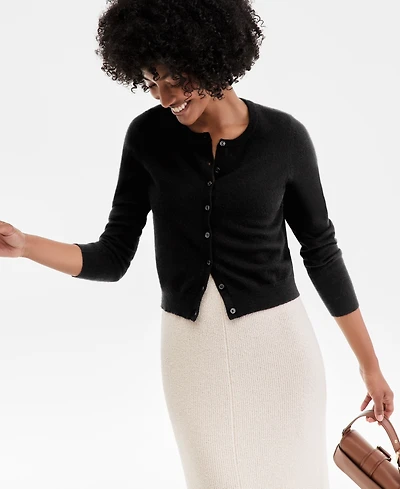Charter Club Women's 100% Cashmere Crewneck Cardigan, Macy's Exclusive