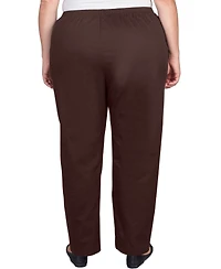 Alfred Dunner Plus Mid-Rise Straight Leg Short Length Casual Pants