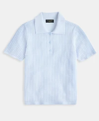 Charter Club Women's 100% Cashmere Short-Sleeve Pointelle Polo Sweater, Macy's Exclusive