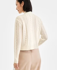 Charter Club Women's 100% Cashmere Cable-Knit Cropped Cardigan Sweater, Macy's Exclusive