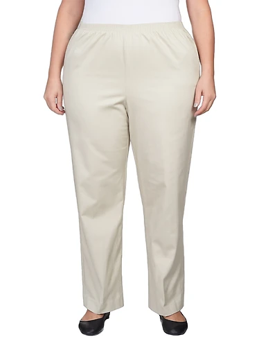 Alfred Dunner Plus Size Mid-Rise Casual Pants