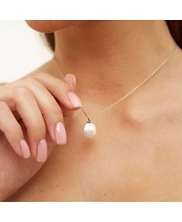Spero London Baroque Flat Pearl Pendant Necklace Sterling Silver