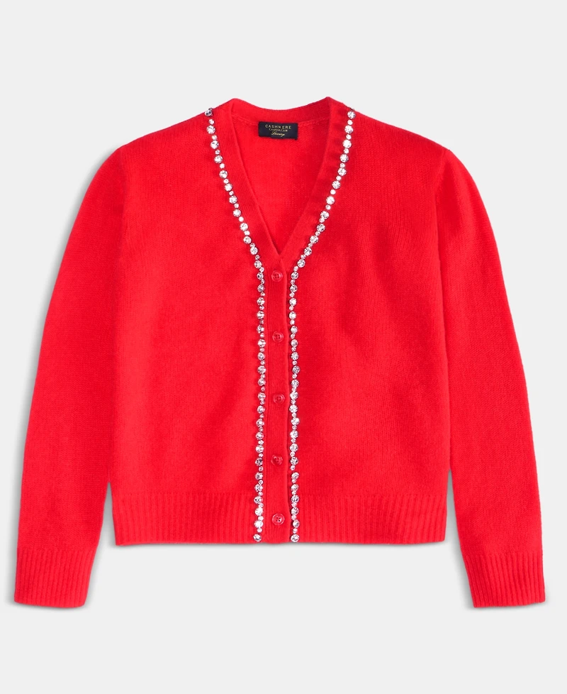Charter Club Women's 100% Cashmere V-Neck Rhinestone Cardigan, Macy's Exclusive