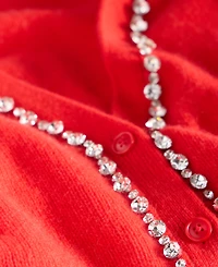 Charter Club Women's 100% Cashmere V-Neck Rhinestone Cardigan, Macy's Exclusive