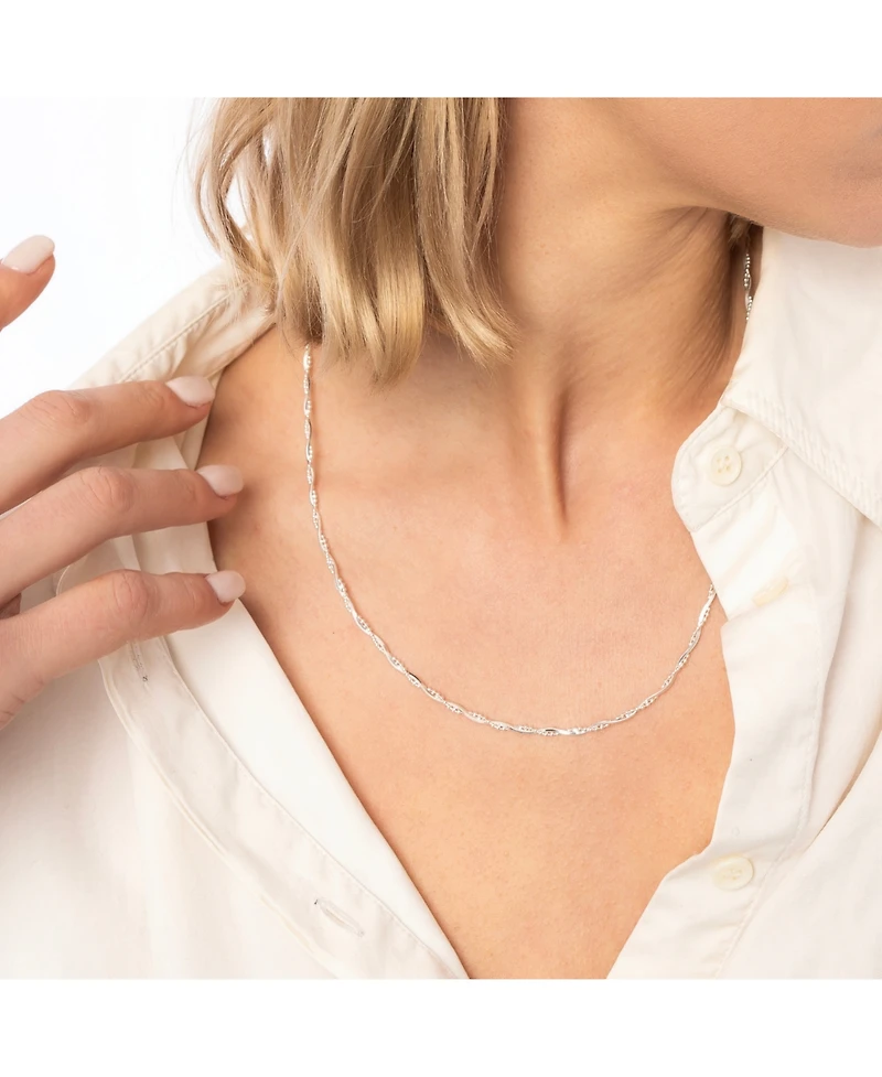 Spero London Twisted Beads Sterling Silver Chain Necklace