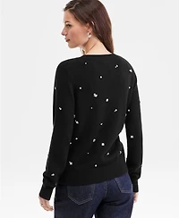 Charter Club Women's 100% Cashmere Embellished Chunky Crewneck Sweaters, Macy's Exclusive