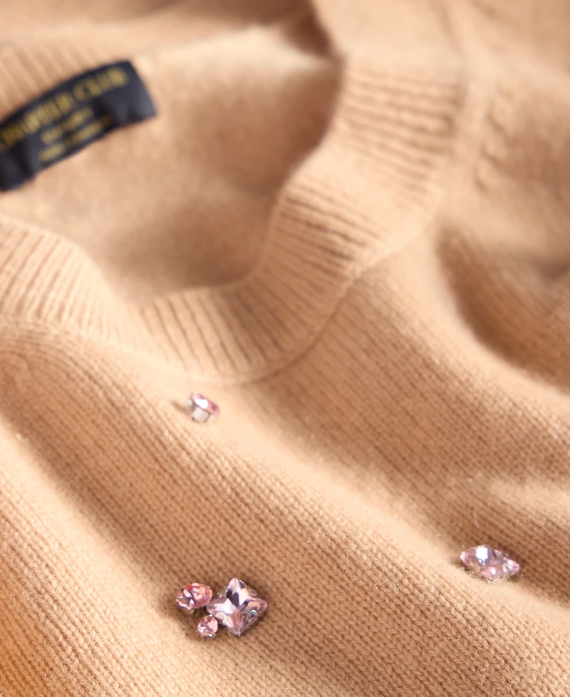 Charter Club Women's 100% Cashmere Embellished Chunky Crewneck Sweaters, Macy's Exclusive
