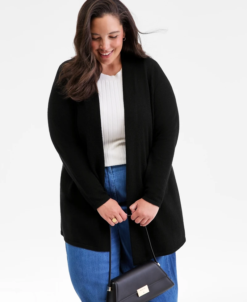 Charter Club Plus 100% Cashmere Duster Cardigan, Macy's Exclusive