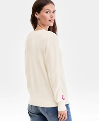 Charter Club Women's 100% Cashmere Embroidered Heart Sweater, Macy's Exclusive