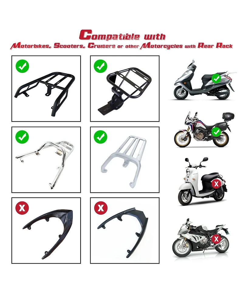 Ahr 35L Motorcycle Tour Tail Box Scooter Trunk Storage Lock Carrier Case for Helmet