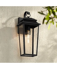 Bellis Verde High Traditional Outdoor Wall Light Fixture Mount Porch House Exterior Outside Lantern Led Bulb Waterproof Weatherproof Textured Black Me