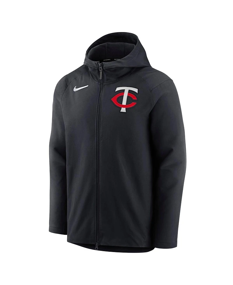Nike Men's Black Minnesota Twins Authentic Collection Player Therma Full-Zip Hoodie