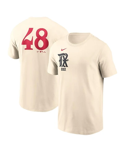 Nike Men's Jacob deGrom Cream Texas Rangers City Connect Fuse Name Number T-Shirt