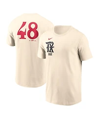 Nike Men's Jacob deGrom Cream Texas Rangers City Connect Fuse Name Number T-Shirt