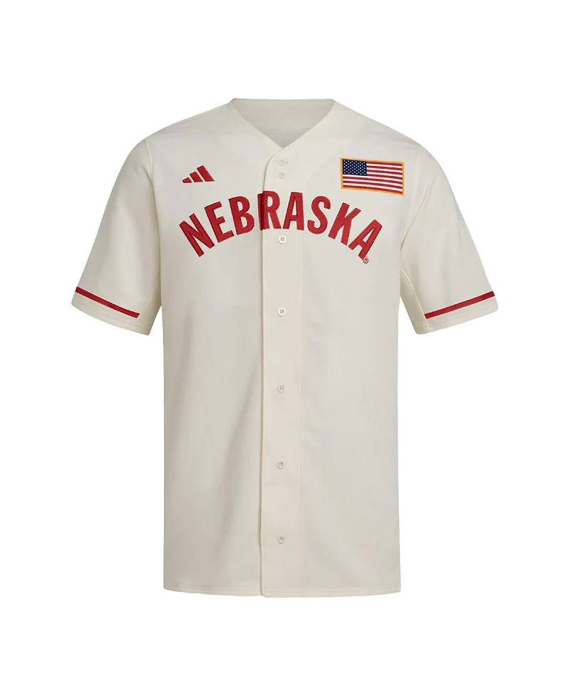 Adidas Men's Cream Nebraska Huskers Replica Baseball Jersey
