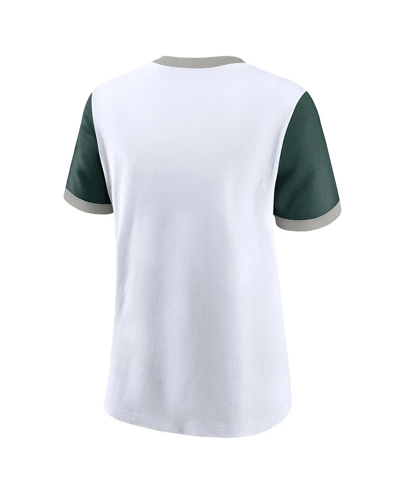 Nike Women's White Michigan State Spartans Legacy Fundamental Expression Tri-Blend T-Shirt