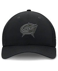 Fanatics Men's Black Columbus Blue Jackets Pro Road Logo Mesh Flex Hat