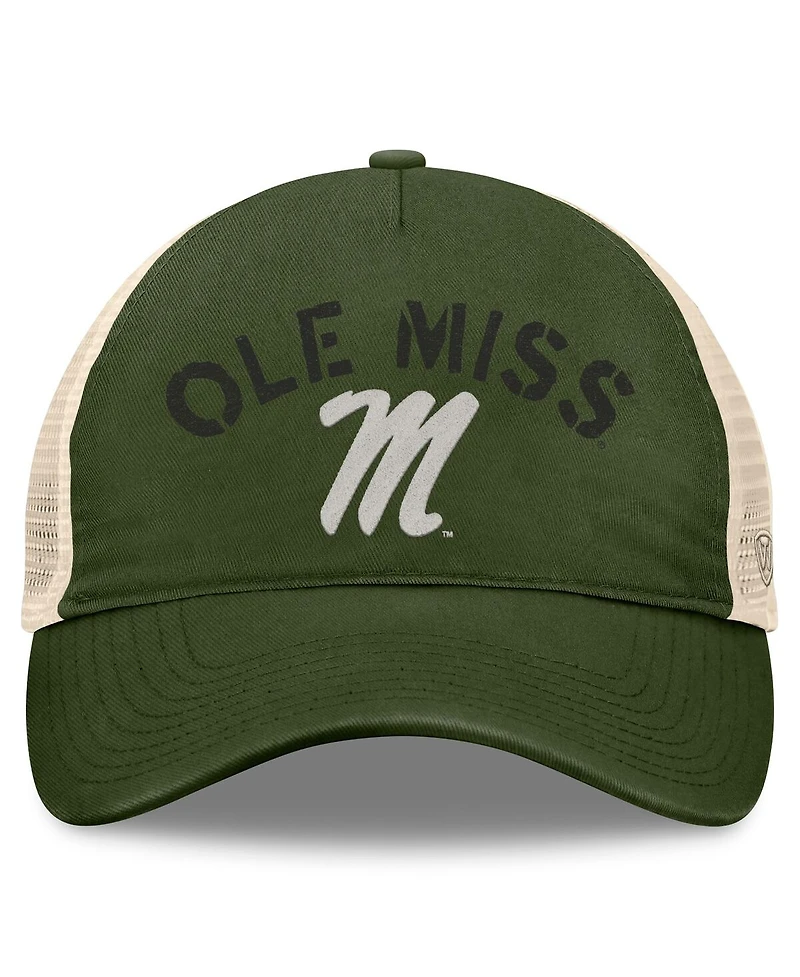Top of the World Men's Hunter Green Ole Miss Rebels Oht Military Appreciation Glory Trucker Adjustable Hat