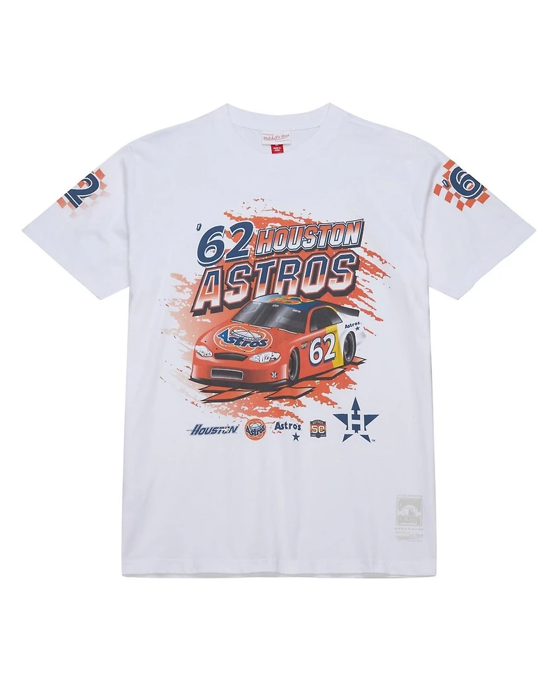 Mitchell & Ness Men's White Houston Astros Speedway Car T-Shirt
