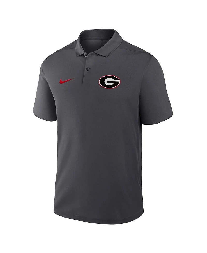 Nike Men's Anthracite Georgia Bulldogs Primetime Victory Primary Logo Performance Polo Shirt
