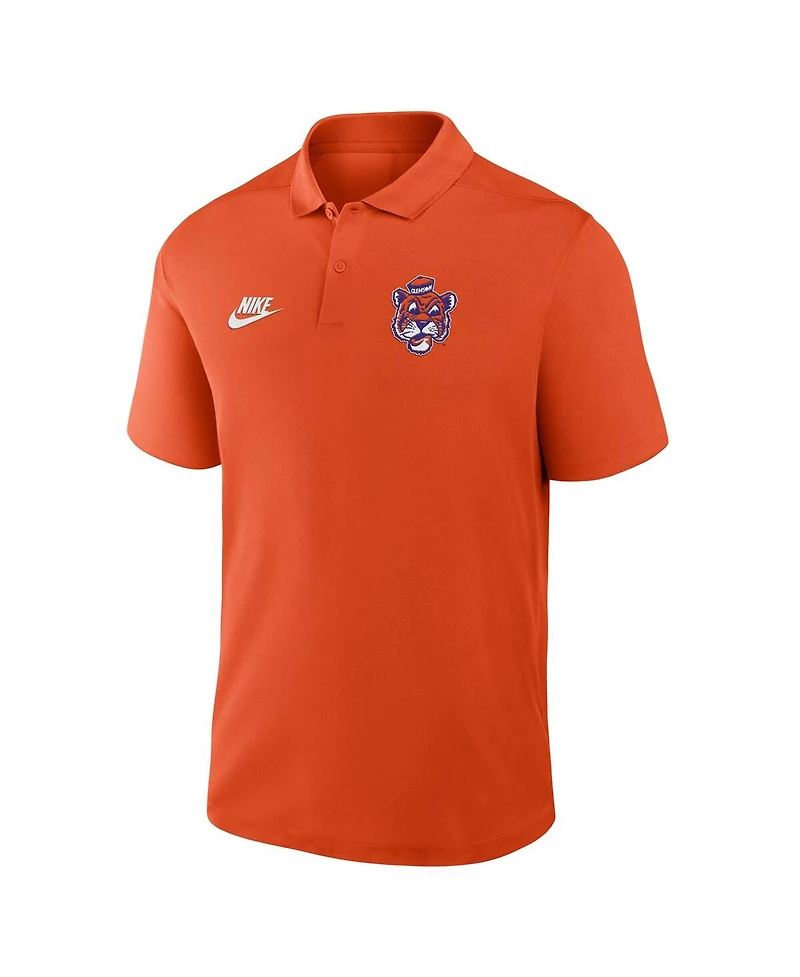 Nike Men's Orange Clemson Tigers Primetime Victory Legacy Vault Logo Performance Polo Shirt
