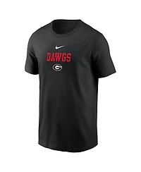 Nike Men's Black Georgia Bulldogs 2-Hit Stacked T-Shirt