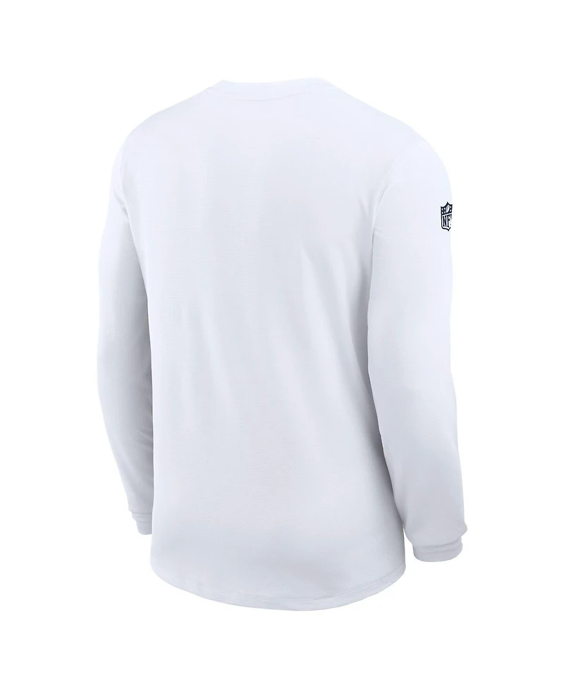 Nike Men's White Dallas Cowboys Sideline Coaches Uv Performance Long Sleeve T-Shirt