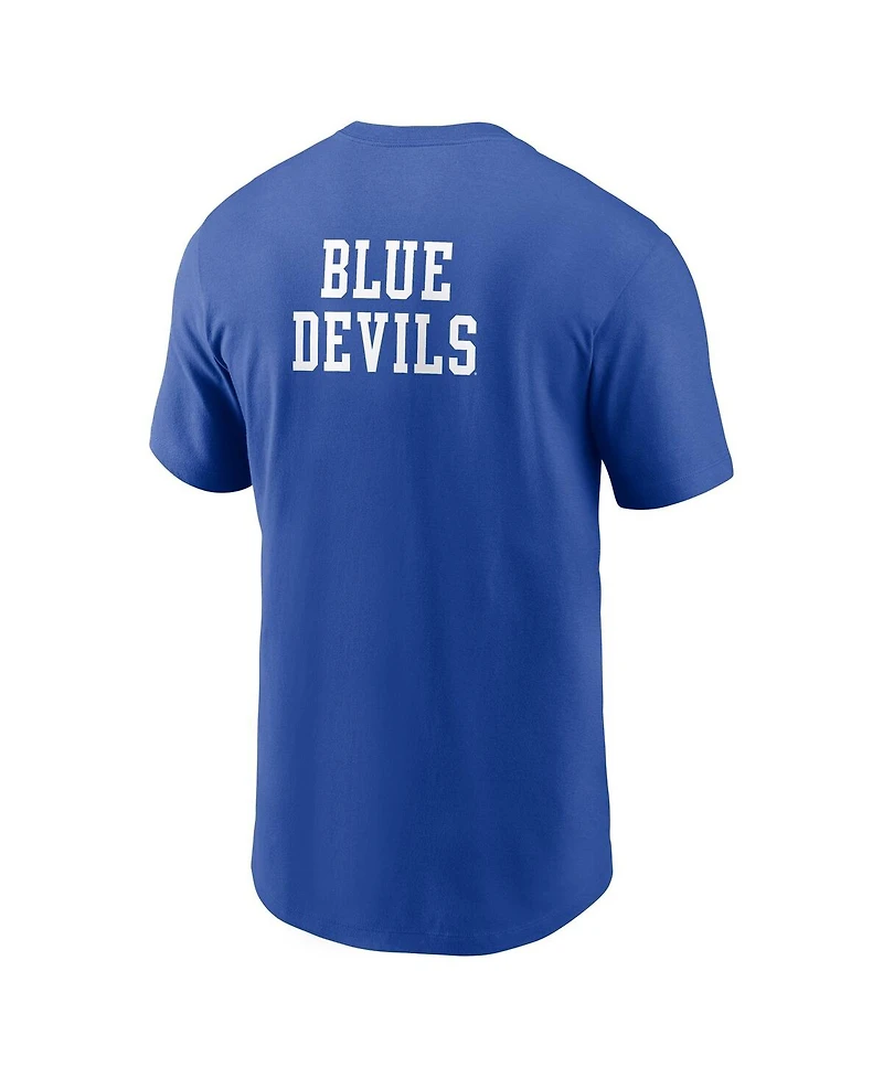 Nike Men's Royal Duke Blue Devils 2-Hit Stacked T-Shirt