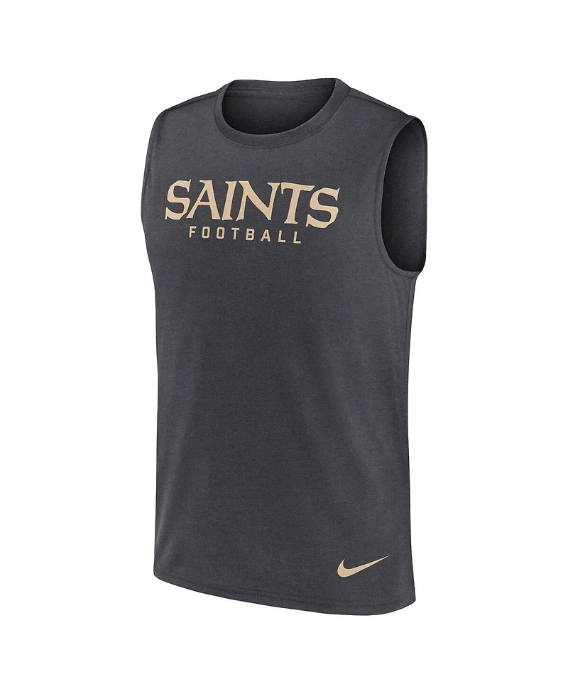 Nike Men's Charcoal New Orleans Saints Primetime Legend Performance Muscle Tank Top