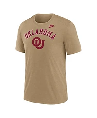 Nike Men's Heather Light Brown Oklahoma Sooners Legacy Arch Tri-Blend T-Shirt