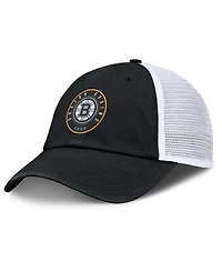 Fanatics Men's Black/White Boston Bruins Averie Trucker Adjustable Hat