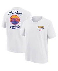 Nike Big Boys and Girls White Colorado Rockies 2025 City Connect T-Shirt