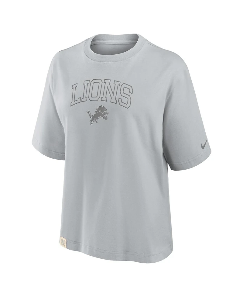 Nike Women's Gray Detroit Lions Glory Arch Boxy T-Shirt