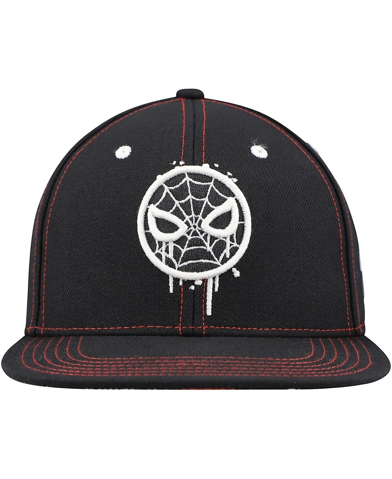 Lids Big Boys and Girls Black Spider-Man Glow-in-the-Dark Snapback Hat