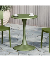 23.5" Round Outdoor Indoor Metal Cocktail Dining Table