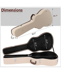 Acoustic Guitar Case Hard Dreadnought 41 Inch Carrying Wooden Hardshell with Lock for Airline Travel