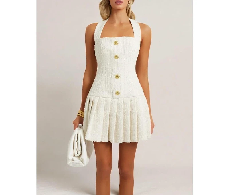 Heiress Beverly Hills Women's Tweed Flare Mini Dress