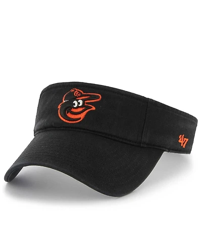 '47 Brand Men's Black Baltimore Orioles Clean Up Adjustable Visor Hat