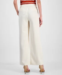 T Tahari Women's Pull-On High-Rise Wide-Leg Pants