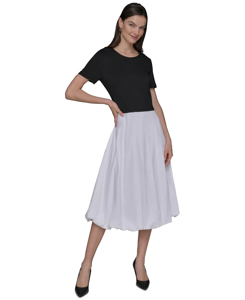 Karl Lagerfeld Paris Women's Bubble Skirt Midi Dress