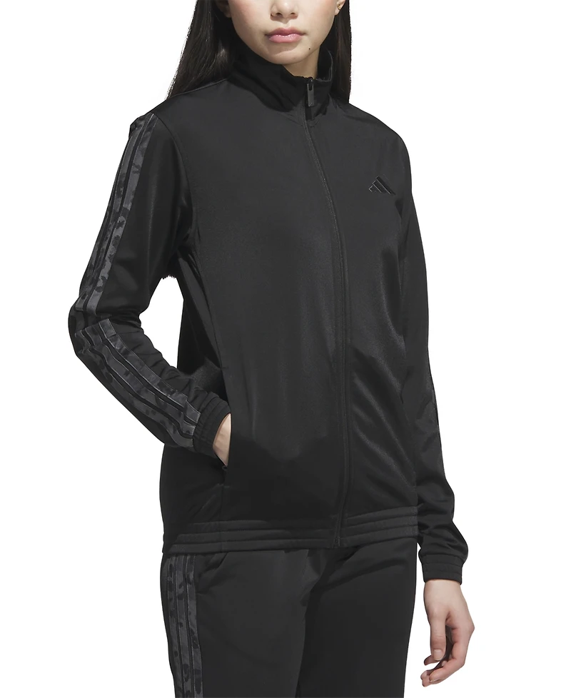 adidas Women's Animal-Print Stripe Tricot Track Jacket