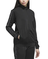 adidas Women's Animal-Print Stripe Tricot Track Jacket