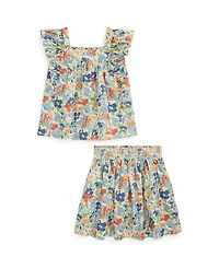 Polo Ralph Lauren Big Girls 2-Piece Floral Smocked Top and Skirt Set